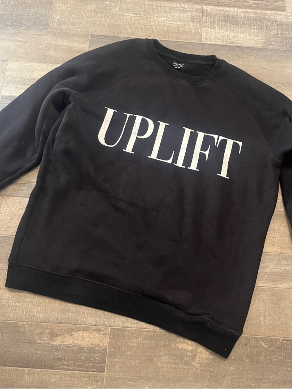 Brunette The Label Black Crewneck with White UPLIFT Print